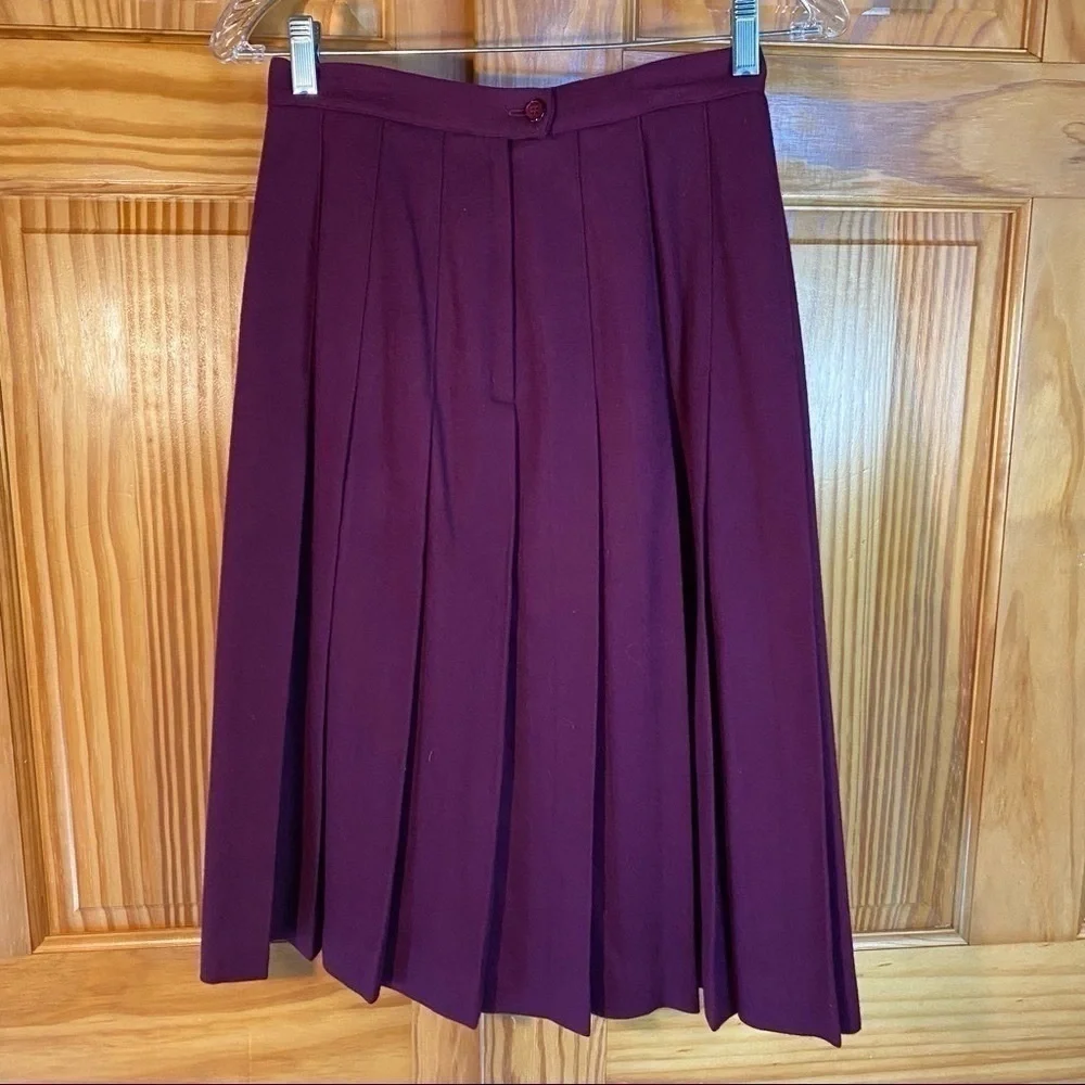 Vintage Koret Career Petites Wool Pleated Skirt Academia Preppy Size 8P - Picture 5 of 15
